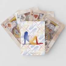 Romanian Girl Silhouette Flag Bicycle Poker Deck