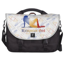 Romanian Girl Silhouette Flag Commuter Bags