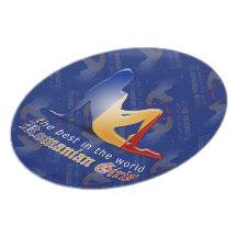 Romanian Girl Silhouette Flag Dinner Plates