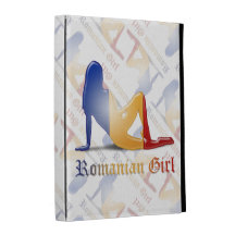 Romanian Girl Silhouette Flag iPad Cases
