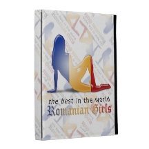 Romanian Girl Silhouette Flag iPad Folio Cases