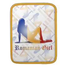 Romanian Girl Silhouette Flag iPad Sleeves