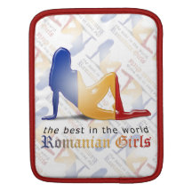 Romanian Girl Silhouette Flag iPad Sleeves