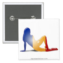 Romanian Girl Silhouette Flag Pin