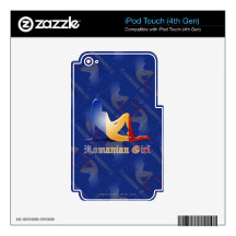 Romanian Girl Silhouette Flag Skins For iPod Touch 4G