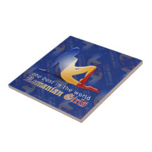 Romanian Girl Silhouette Flag Tiles