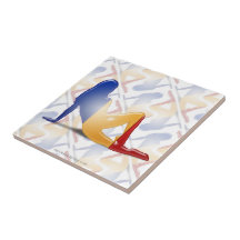 Romanian Girl Silhouette Flag Tiles