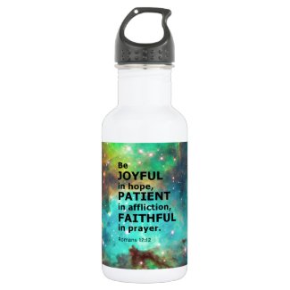 Romans 12:12 18oz water bottle