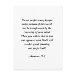 ROMANS 12:2 POST CARDS