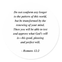 ROMANS 12:2 STICKER