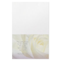 Romans 6:23 Rose Scripture stationery