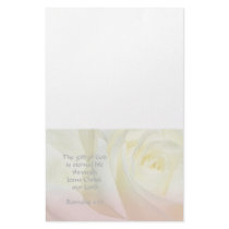 Romans 6:23 Rose Scripture stationery