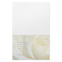 Romans 6:23 Rose Scripture stationery