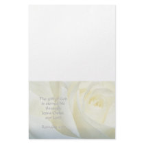 Romans 6:23 Rose Scripture stationery