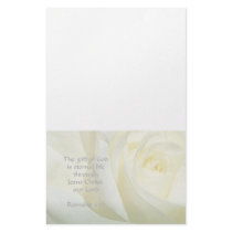 Romans 6:23 Rose Scripture stationery