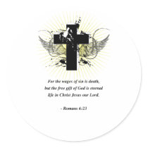 ROMANS 6:23 ROUND STICKERS
