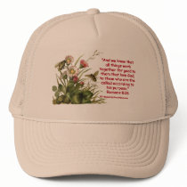 Romans 8:28 Bee Motif Trucker Hat