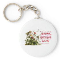 Romans 8:28 Bee Motif Keychains