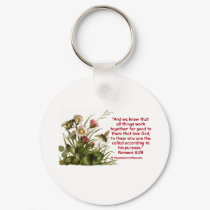 Romans 8:28 Bee Motif keychains