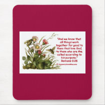 Romans 8:28 Bee Motif mousepads