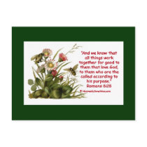 Romans 8:28 Bee Motif postcards by heavenly_sonshine Romans 8:28 Bee Motif postcards