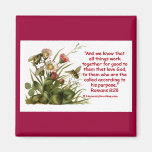 Romans 8:28 Bee Motif Refrigerator Magnet