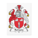 Romans Family Crest postcards by coatsofarms Romans Family Crest postcards