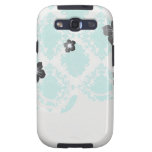 romantic aqua blue white damask design samsung galaxy s3 case