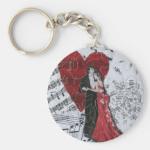 Romantic Ballroom Dancers Keychain