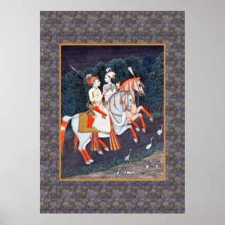 Romantic Baz and Rani Indian Painting Print