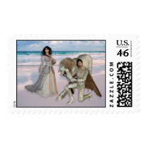 Romantic Beach Proposal by Prince Charming Postage Stamp