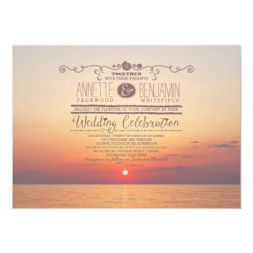 Beach Wedding Invitation Card Design Beach Wedding Invitation Card Design