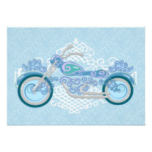 Romantic Biker Motorcycle Wedding Invitation