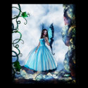 Romantic Blue Butterfly Fairy Poster