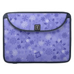 Romantic Blue Floral Pattern Sleeves For Macbook Pro