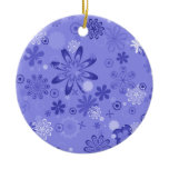 Romantic Blue Floral Pattern Ornaments