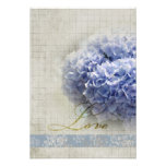 Romantic Blue Hydrangeas Wedding RSVP Announcement