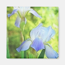Romantic Blue Irises Fridge Magnet