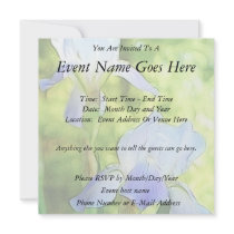Romantic Blue Irises Personalized Invites