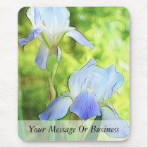 Romantic Blue Irises Mousepads