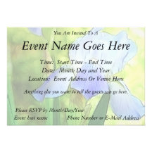 Romantic Blue Irises Personalized Invites