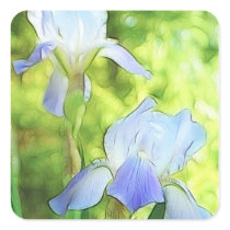 Romantic Blue Irises Stickers
