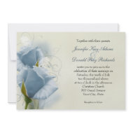 Romantic Blue Roses Wedding Invitation invitation