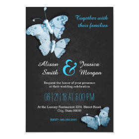 Romantic Butterflies wedding invitation