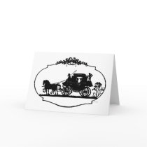 Romantic Carriage Sillhouette Greeting Cards