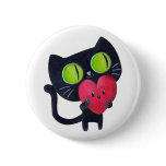 Romantic Cat - custom text - Pin