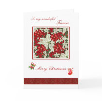 Romantic Christmas card for Fiancee - Poinsettias by IrinaFraser Romantic Christmas card for Fiancee - Poinsettias