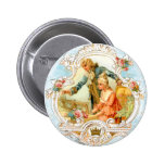 Romantic Couple French Vintage Framed Button