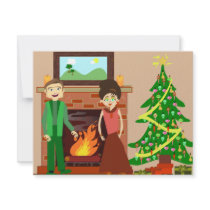 Romantic Couple Holiday invitations
