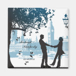 Romantic couple in love save the date announcement fridge magnets